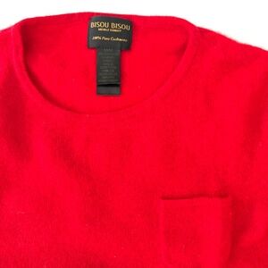 Cashmere Red Bisou Bisou Sweater Medium